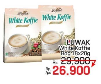 Promo Harga Luwak White Koffie Original per 18 sachet 20 gr - LotteMart