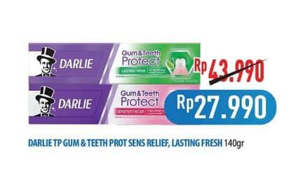 Promo Harga Darlie Toothpaste Gum Teeth Protect Sensitivity Relief, Gum Teeth Protect Lasting Fresh 140 gr - Hypermart