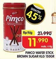 Promo Harga Pimco Wafer Stick Brown Sugar 150 gr - Superindo