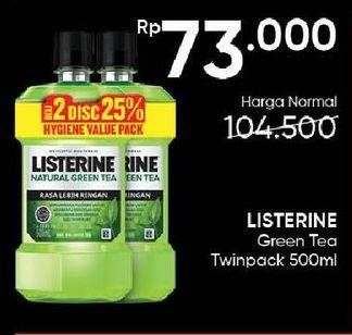 Promo Harga Listerine Mouthwash Antiseptic Natural Green Tea 500 ml - Guardian