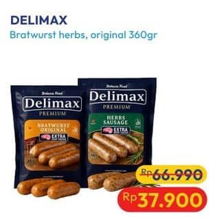 Promo Harga Delimax Bratwurst Herbs, Original 360 gr - Hypermart