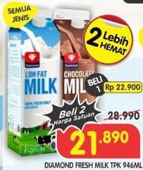 Promo Harga Diamond Fresh Milk All Variants 946 ml - Superindo