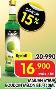 Promo Harga MARJAN Syrup Boudoin Melon 460 ml - Superindo