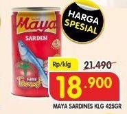 Promo Harga MAYA Sardines 425 gr - Superindo