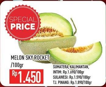 Promo Harga Melon Sky Rocket per 100 gr - Hypermart