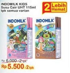 Promo Harga INDOMILK Susu UHT Kids All Variants per 2 pcs 115 ml - Indomaret
