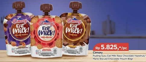 Promo Harga Cimory Eat Milk Chocolate, Chocolate Hazelnut, Marie Biscuit 80 gr - TIP TOP