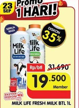 Promo Harga Milk Life Fresh Milk All Variants 1000 ml - Superindo