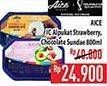 Promo Harga Aice Sundae Alpukat Strawberry, Chocolate 800 ml - Hypermart