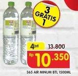 Promo Harga 365 Air Minum per 4 botol 1500 ml - Superindo