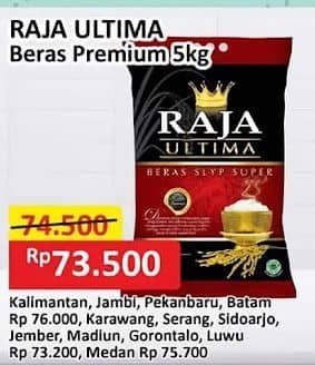 Promo Harga Raja Ultima Beras Slyp Super 5000 gr - Alfamart