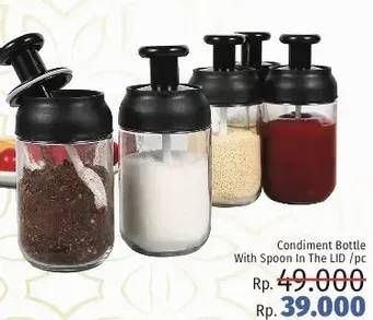 Promo Harga Condiment Bottle With Spoon In The Lid  - LotteMart