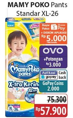 Promo Harga Mamy Poko Pants Xtra Kering XL26 26 pcs - Alfamidi