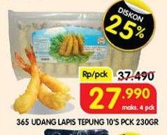 Promo Harga 365 Udang Lapis Tepung per 10 pcs 230 gr - Superindo