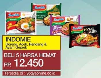 Promo Harga INDOMIE Mi Goreng Aceh, Rendang, Ayam Geprek per 5 pcs - Yogya