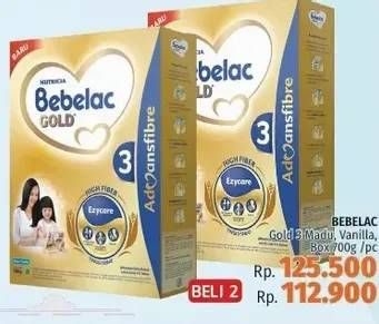 Promo Harga BEBELAC 3 Gold Susu Pertumbuhan Madu, Vanilla 700 gr - LotteMart