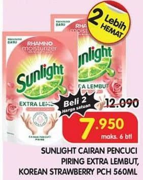 Promo Harga Sunlight Pencuci Piring Extra Lembut, Korean Strawberry 560 ml - Superindo