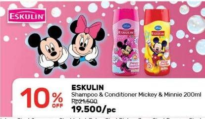 Promo Harga ESKULIN Kids Shampoo & Conditioner Minnie, Mickey 200 ml - Guardian