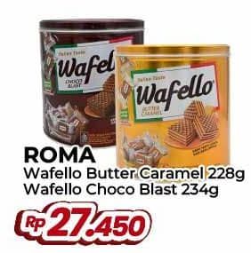 Promo Harga Roma Wafello Butter Caramel, Choco Blast 228 gr - Yogya