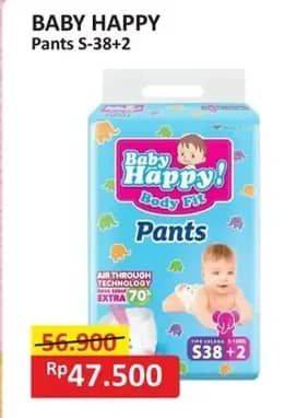 Promo Harga Baby Happy Body Fit Pants S38+2 40 pcs - Alfamart