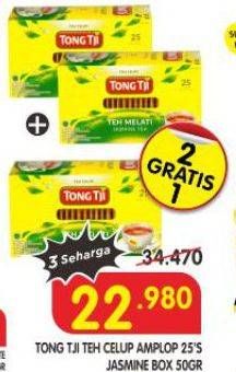 Promo Harga Tong Tji Teh Celup Green Tea Jasmine Dengan Amplop per 15 pcs 2 gr - Superindo