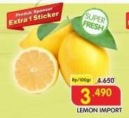 Promo Harga Lemon Import per 100 gr - Superindo