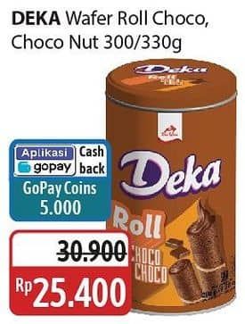 Promo Harga Dua Kelinci Deka Wafer Roll Choco Choco, Choco Nut 360 gr - Alfamidi