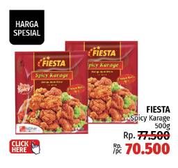 Promo Harga Fiesta Ayam Siap Masak Spicy Karage 500 gr - LotteMart