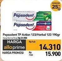 Promo Harga Pepsodent Pasta Gigi Action 123 Complete, Herbal 190 gr - Carrefour