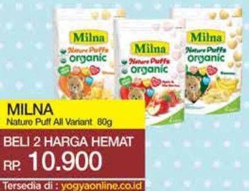 Promo Harga MILNA Nature Puffs Organic All Variants 80 gr - Yogya
