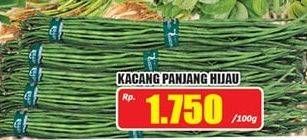 Promo Harga Kacang Panjang Hijau per 100 gr - Hari Hari
