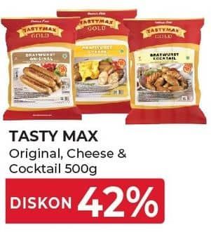 Promo Harga Tastymax Bratwurst Original, Chesee, Cocktail 500 gr - Yogya