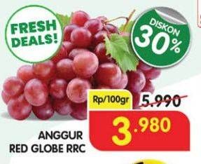 Promo Harga Anggur Red Globe RRC per 100 gr - Superindo