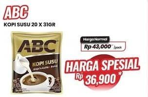 Promo Harga ABC Kopi Susu per 20 sachet 31 gr - Carrefour