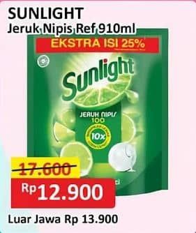 Promo Harga Sunlight Pencuci Piring Jeruk Nipis 100 910 ml - Alfamart