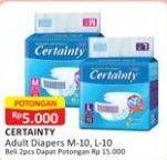 Promo Harga CERTAINTY Adult Diapers M10, L10  - Indomaret