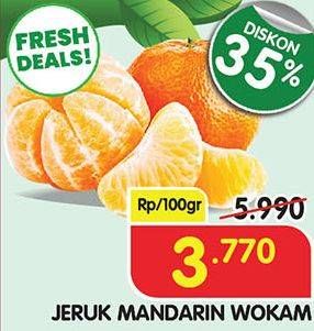 Promo Harga Jeruk Mandarin Wokam per 100 gr - Superindo