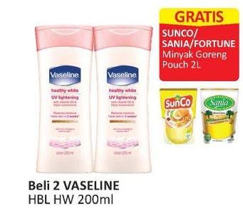 Promo Harga VASELINE Intensive Care Healthy White per 2 botol 200 ml - Alfamart