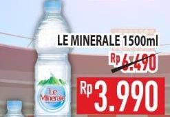 Promo Harga LE MINERALE Air Mineral 1500 ml - Hypermart