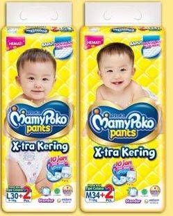 Promo Harga Mamy Poko Pants Xtra Kering S40+2, M34+2, L30+2  - Indomaret