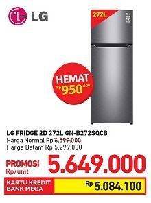 Promo Harga LG GN-B272SQCB | Kulkas 2 Pintu 272ltr  - Carrefour