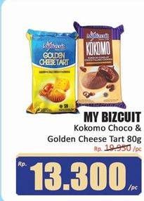 Promo Harga MY BIZCUIT Kokomo Choco / Golden Cheese Tart 80g  - Hari Hari