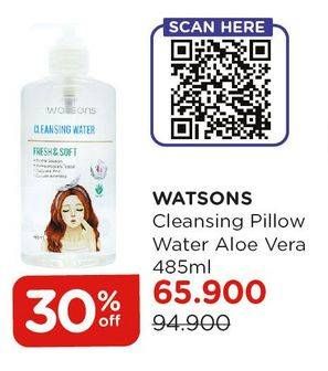 Promo Harga WATSONS Cleansing Water Aloe Vera 485 ml - Watsons