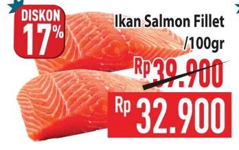 Promo Harga Salmon Fillet per 100 gr - Hypermart