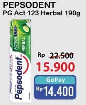 Promo Harga Pepsodent Pasta Gigi Action 123 Herbal 190 gr - Alfamart