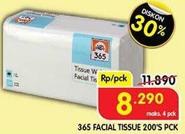 Promo Harga 365 Facial Tissue 200 sheet - Superindo