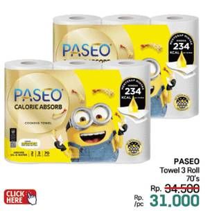Promo Harga Paseo Calorie Absorbs Cooking Towel 3 roll - LotteMart