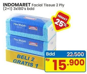 Promo Harga Indomaret Facial Tissue per 3 pouch 180 pcs - Indomaret