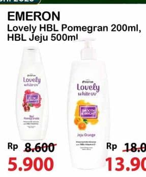 Promo Harga Emeron Lovely White Hand & Body Lotion Glow Bright Red Pomegranate 200 ml - Alfamart