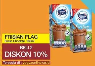 Promo Harga FRISIAN FLAG Susu UHT Purefarm Swiss Chocolate 180 ml - Yogya